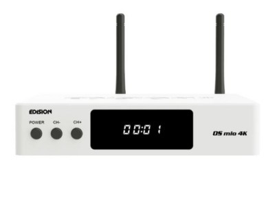 Edision OS Mio 4K Linux E2 UHD Receiver mit 1x DVB-S2X & 1x DVB-C/T2 Tuner (Weiß)