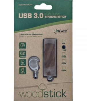 InLine woodstick 3.0 USB Stick 16GB, Walnuss