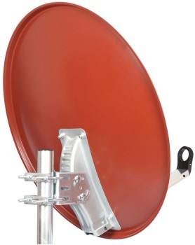 Octagon Sat-Antenne 65cm Stahl Ziegelrot