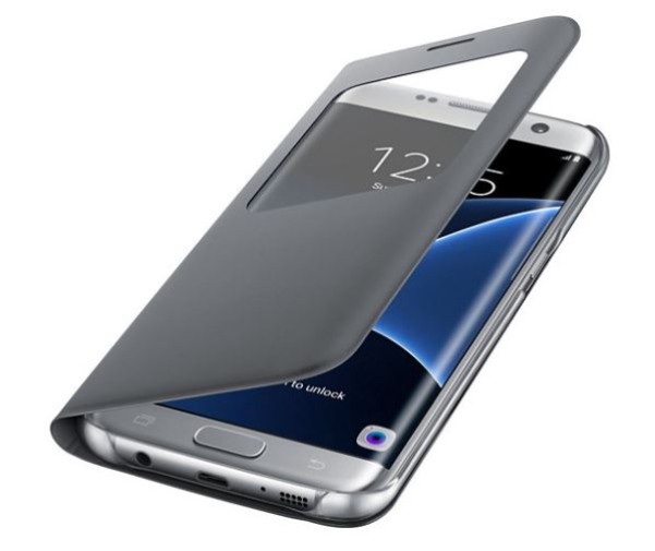 Samsung S-View Book Cover für Galaxy S7 Edge (silber)